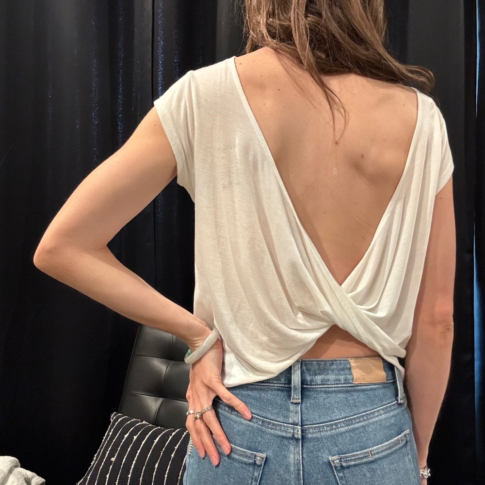 RVCA White Open Back Top